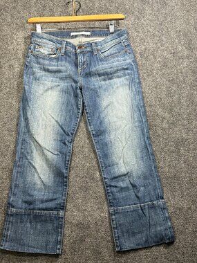 Joes Jeans Womens 28 Socialite Kicker Cotton Stretch Medium Wash Crop Pockets